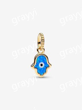 Pandora Opalescent Blue Hamsa Hand Dangle Charm